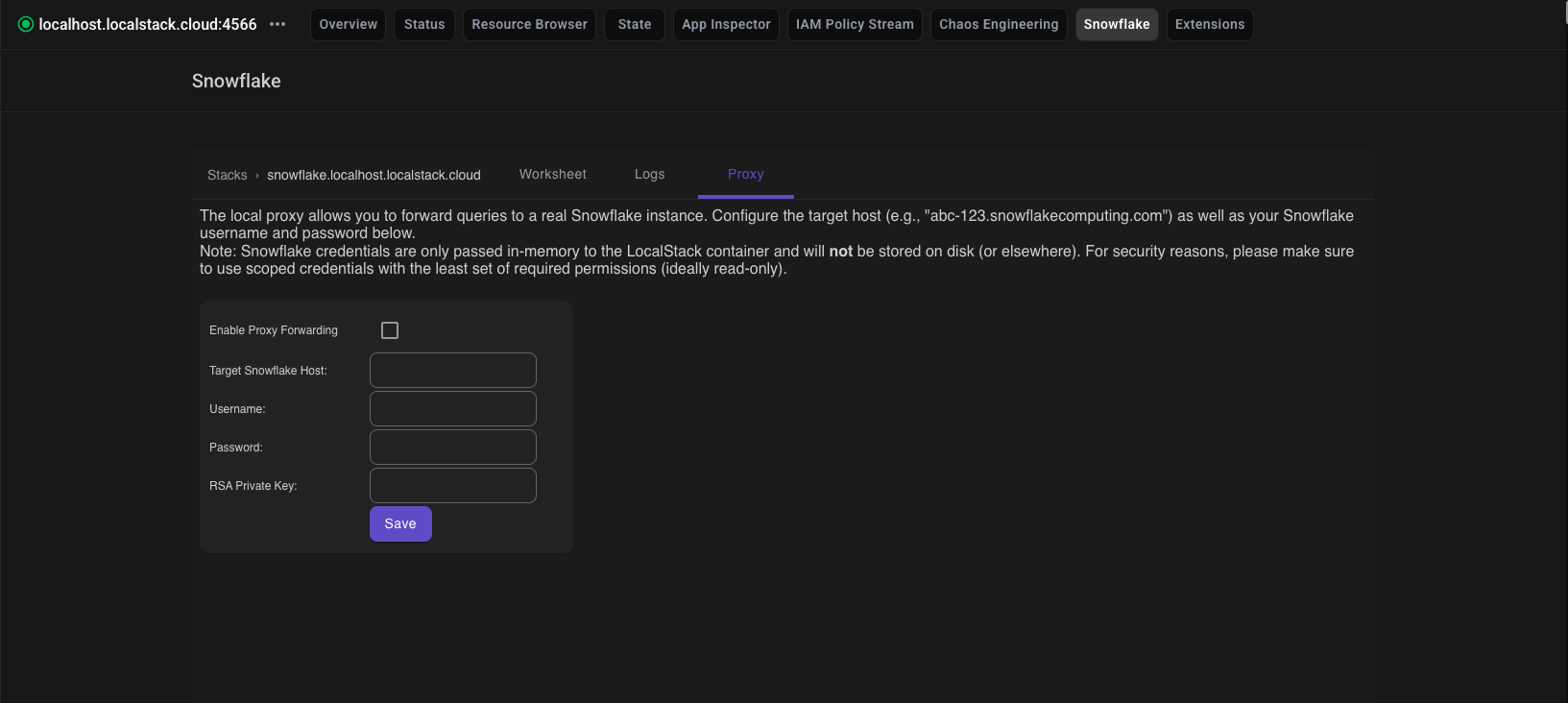 Forward queries to a real Snowflake instance